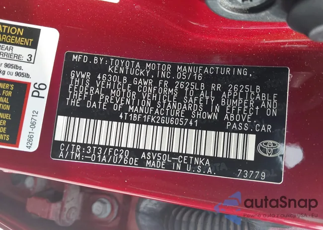 4T1BF1FK2GU605741: 42308413