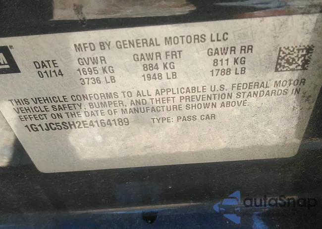 1G1JC5SH2E4164189: 42308509