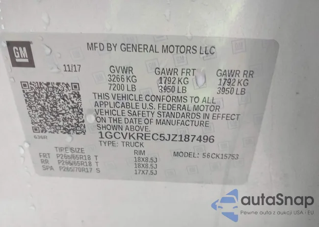 1GCVKREC5JZ187496: 42308601