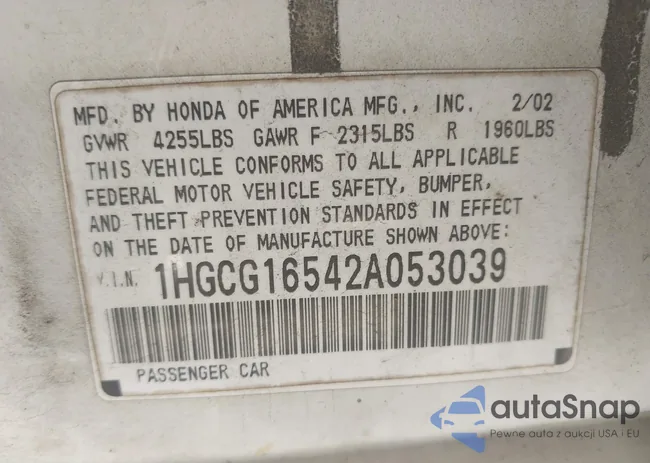 1HGCG16542A053039: 42308687