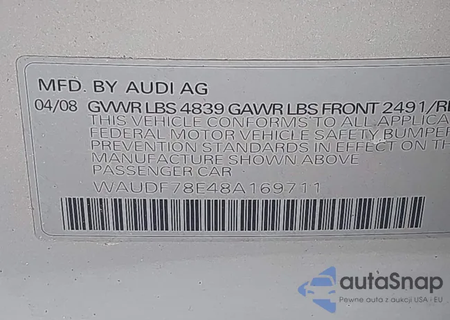 WAUDF78E48A169711: 42308726