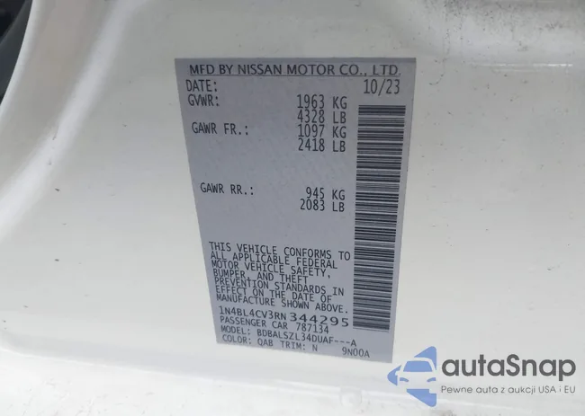 1N4BL4CV3RN344295: 42308777