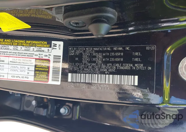 5TDKDRAH5PS024582: 42307836