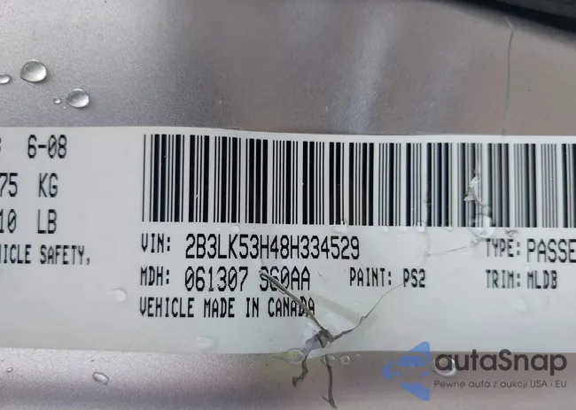 2B3LK53H48H334529: 42307880