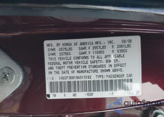 1HGCP36819A013162: 42307960