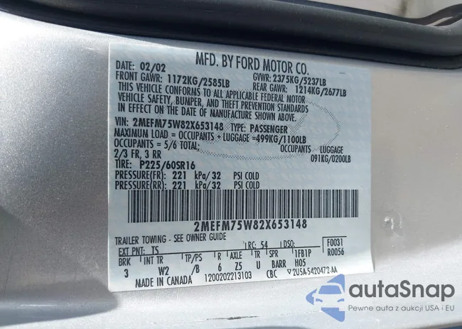 2MEFM75W82X653148: 42307985