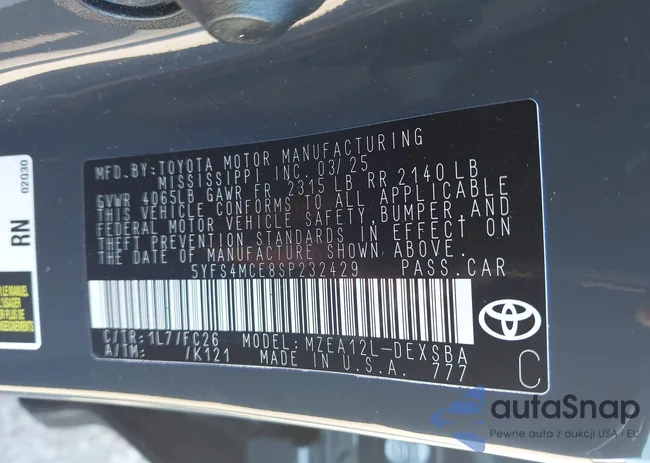 5YFS4MCE8SP232429: 42308047