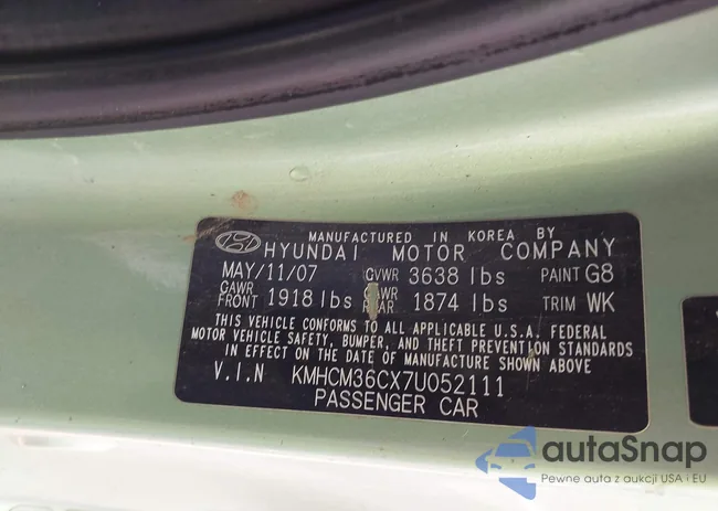 KMHCM36CX7U052111: 42308137