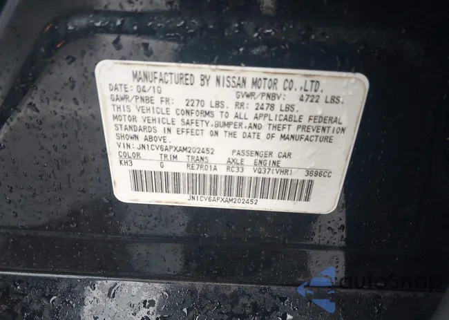 JN1CV6APXAM202452: 42308177