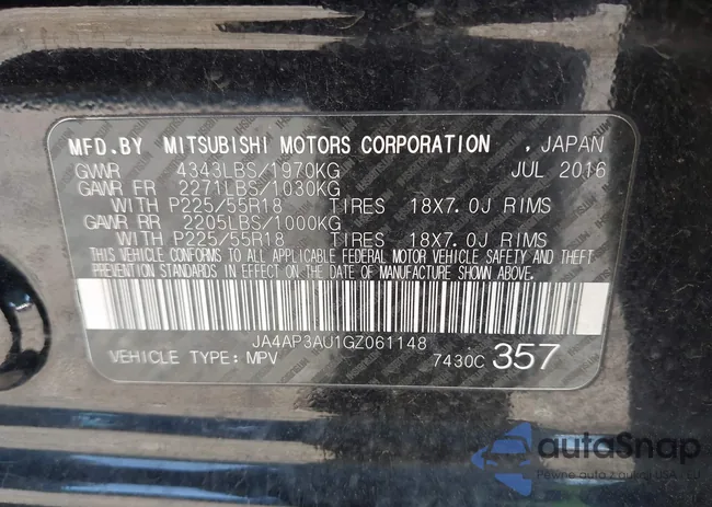 JA4AP3AU1GZ061148: 42309190