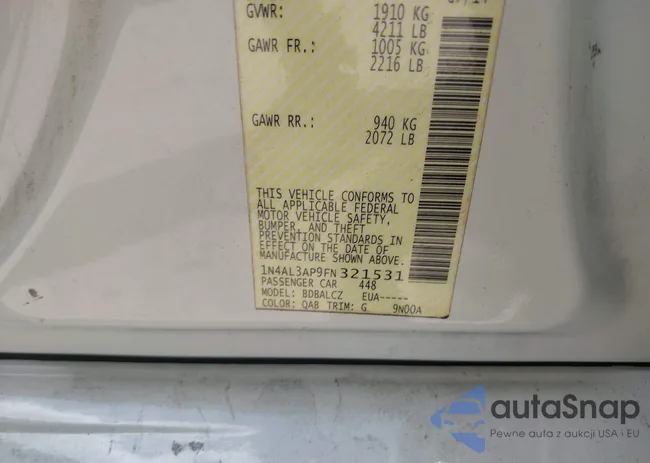 1N4AL3AP9FN321531: 42309242