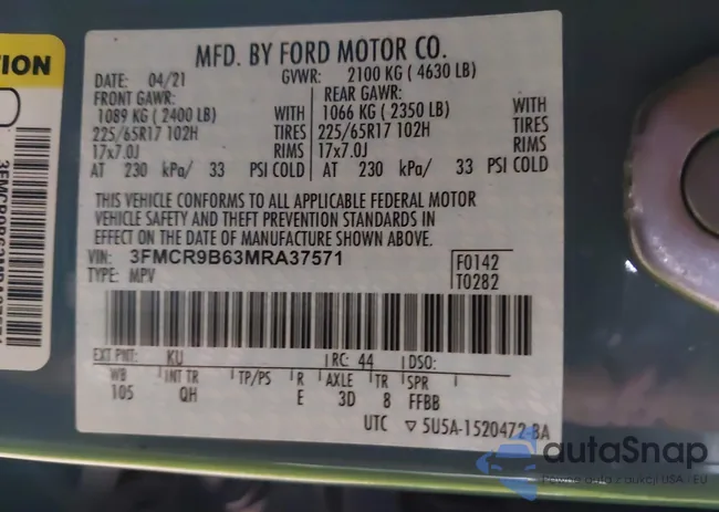 3FMCR9B63MRA37571: 42309289