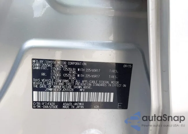 JTMWFREV2FJ059328: 42309309