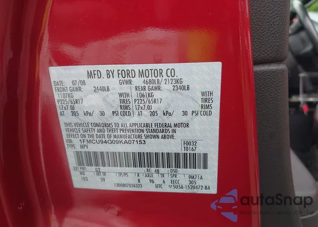 1FMCU94G09KA07153: 42309374