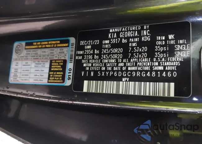 5XYP6DGC9RG481460: 42309411