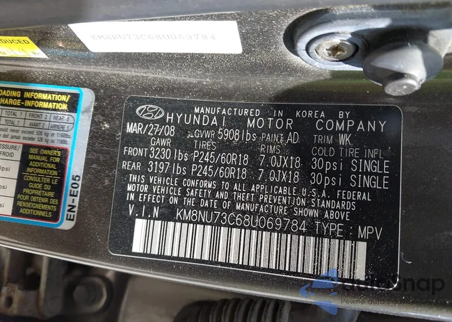 KM8NU73C68U069784: 42309514