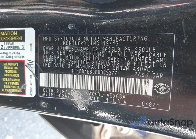 4T1BD1EB0EU022377: 42309523