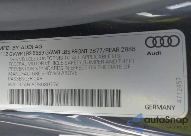 WAU32AFC9DN080774: 42309698