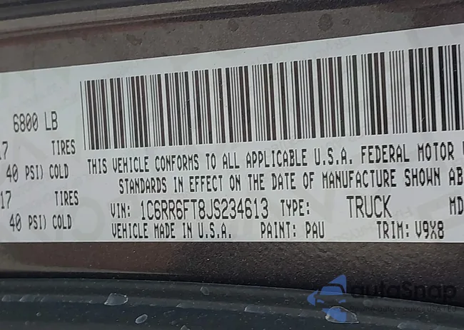 1C6RR6FT8JS234613: 42309740