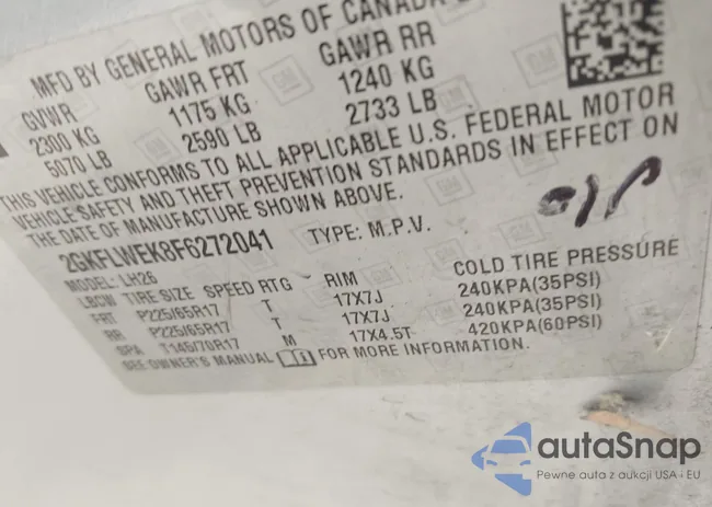 2GKFLWEK8F6272041: 42308812