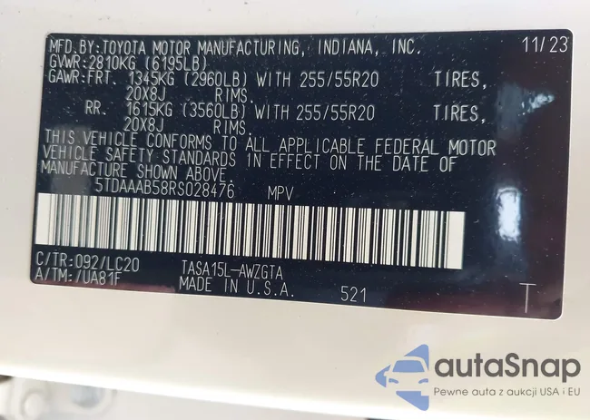 5TDAAAB58RS028476: 42308893