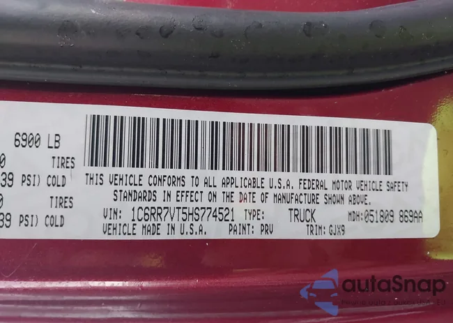 1C6RR7VT5HS774521: 42309121