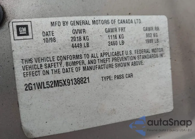 2G1WL52M5X9138821: 42310262