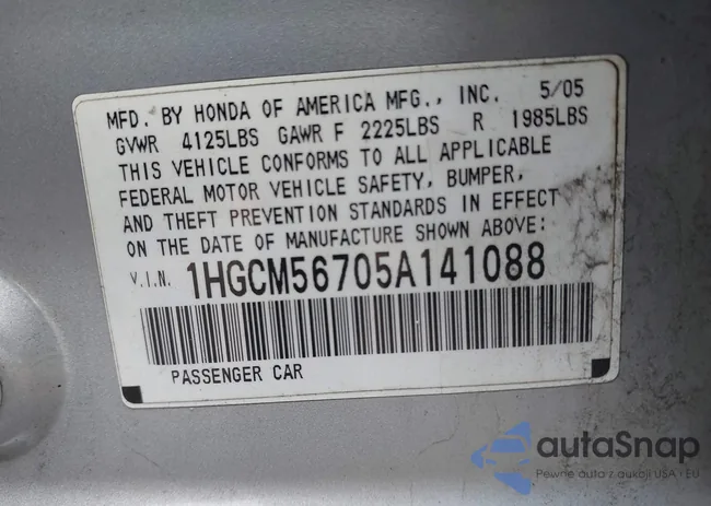 1HGCM56705A141088: 42310522