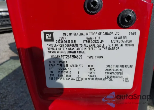 2GCEK19T231254899: 42310588