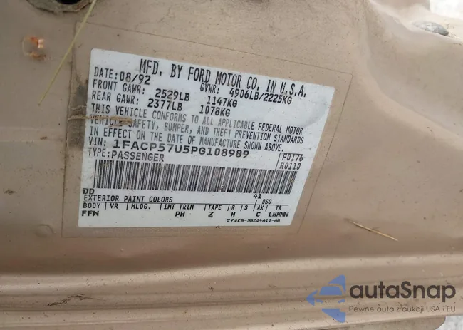 1FACP57U5PG108989: 42310620