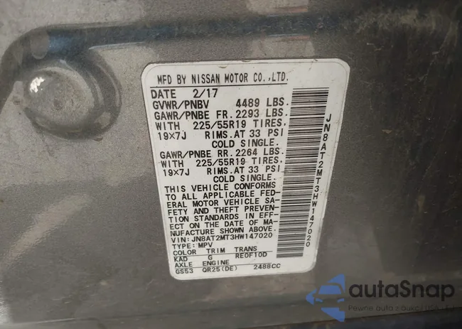 JN8AT2MT3HW147020: 42310649