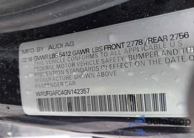 WAUFGAFC4GN142357: 42310655