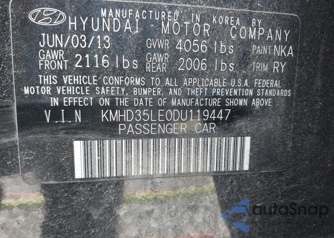 KMHD35LE0DU119447: 42310764
