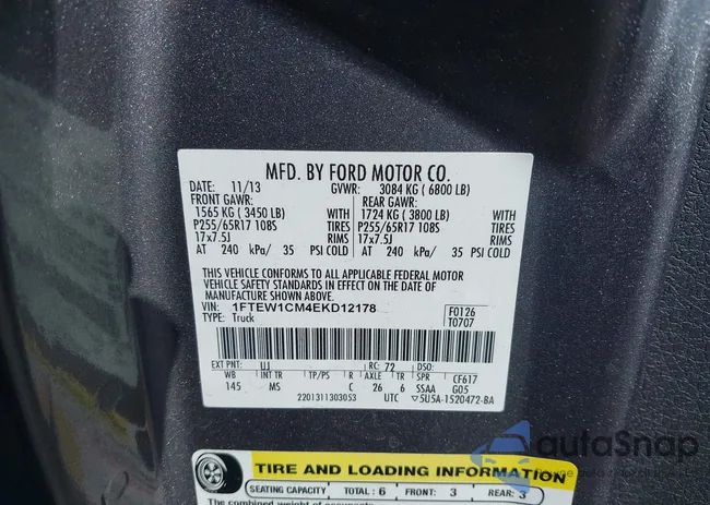 1FTEW1CM4EKD12178: 42310765