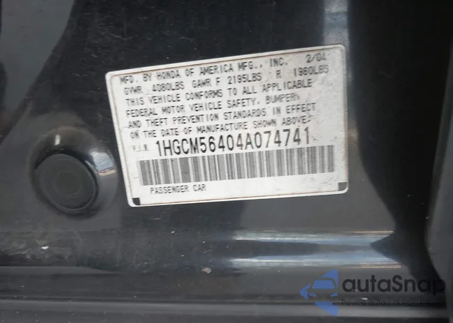 1HGCM56404A074741: 42309903