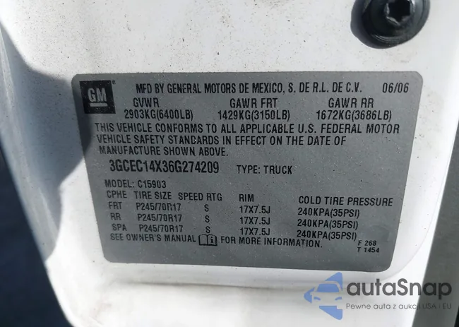 3GCEC14X36G274209: 42309990