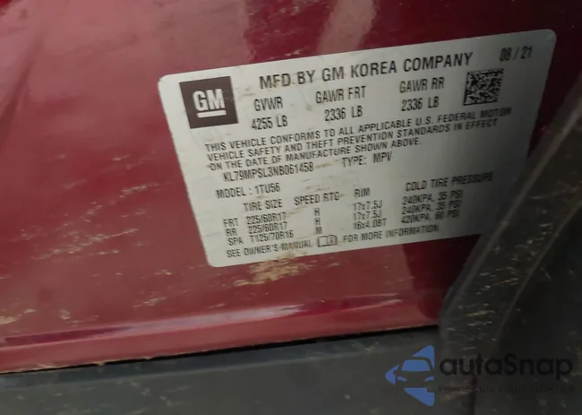 KL79MPSL3NB061458: 42309994