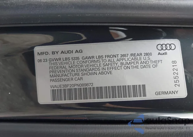 WAUE3BF20PN089872: 42310068