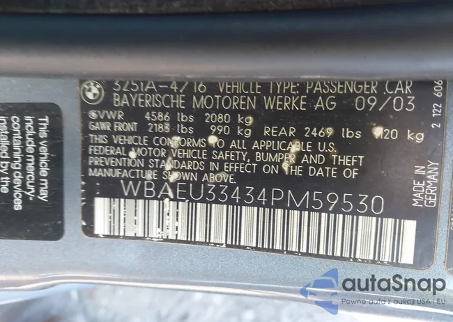 WBAEU33434PM59530: 42310083