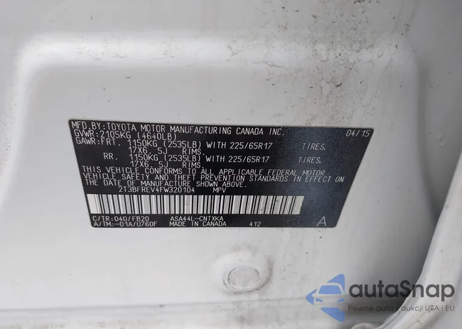 2T3BFREV4FW320104: 42310172