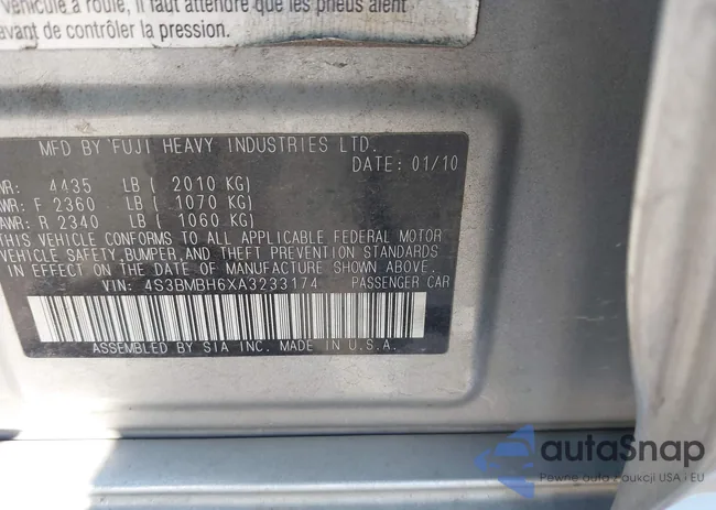 4S3BMBH6XA3233174: 42311351