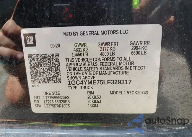 1GC4YME75LF329317: 42311399