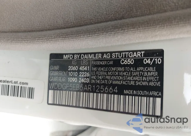 WDDGF5EB5AR125664: 42311429