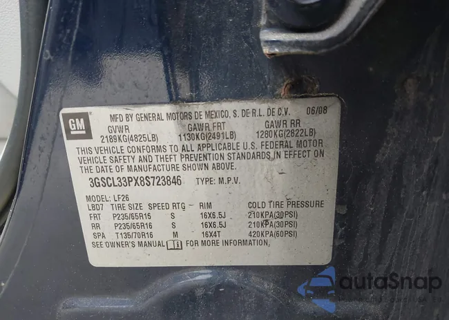 3GSCL33PX8S723846: 42311431