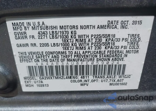 4A4AR3AU8FE059024: 42311471