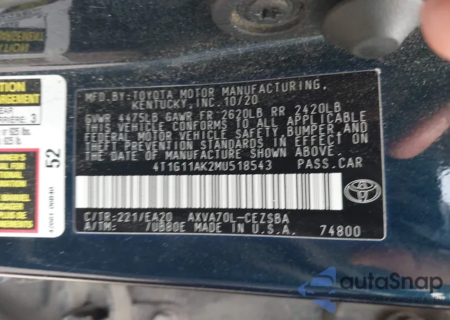 4T1G11AK2MU518543: 42311571