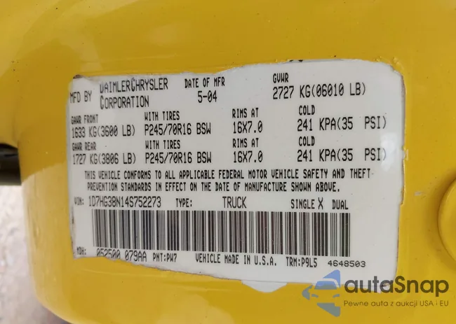 1D7HG38N14S752273: 42311042