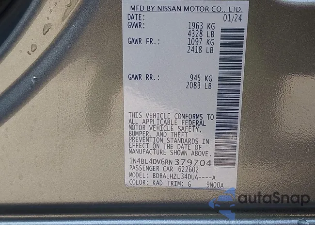 1N4BL4DV6RN379704: 42311047