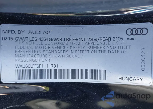 WAU6CLFF6F1111781: 42311077