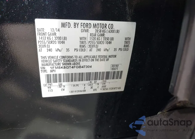 1FM5K8GT4FGB47304: 42312262